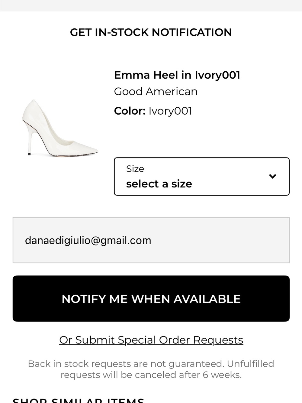 Good American Emma Pointed Toe Pump in Ivory